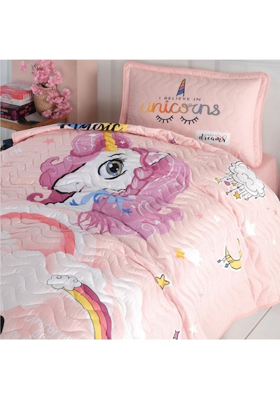 Clasy Ranforce Yatak Örtüsü Tek Kişilik Pink Dreams V1 Pudra
