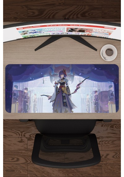 Kujou Sara Genshin Impact Anime Oyuncu V1 - 70x30 Xl Gaming Mouse Pad Fare Altlığı