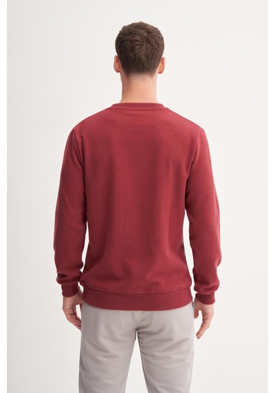 Cazador 56400 Erkek Bisiklet Yaka Sweatshirt Vişne