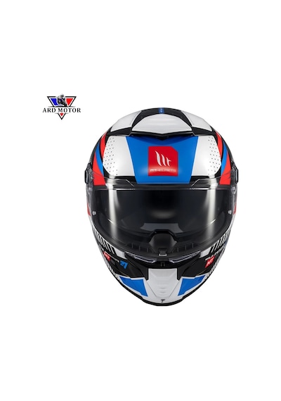 Mt Helmets Thunder 4 Sv Lumınence A7 Parlak Kapalı Kask Mavi - Beyaz - Kırmızı