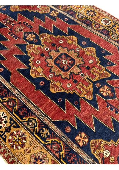 El Dokuma Antika 140 Yaşında Zile Halısı 130x230 Kök Boya Başyapıt Halı Kiremit