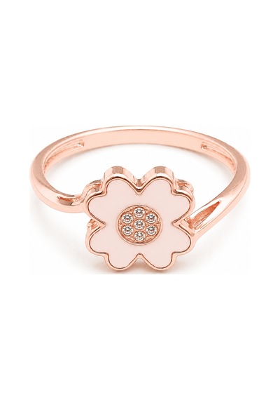 Yonca Mineli Rose 14 Ayar Yüzük