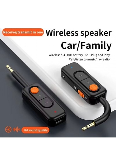 Bluetooth V5.4 Alıcı Verici Mikrofonlu 3.5mm Aux Bluetooth Adaptör