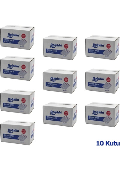 DE Dolphin Kilitli Şeffaf Buzdolabı Kilitli Saklama Poşeti Torba 9 x 11 CM 1000 Adetlik 10 Kutu