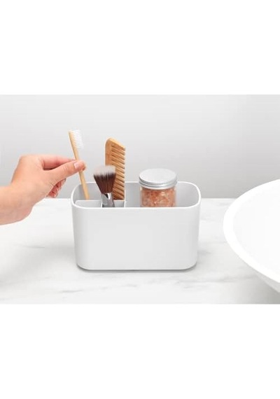 Banyo-caddy, Plastik, Beyaz, Tek Beden Siyah