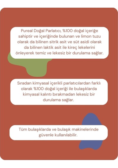 Pureal Doğal Bulaşık Makinesi Parlatıcısı - 100 Yıkama