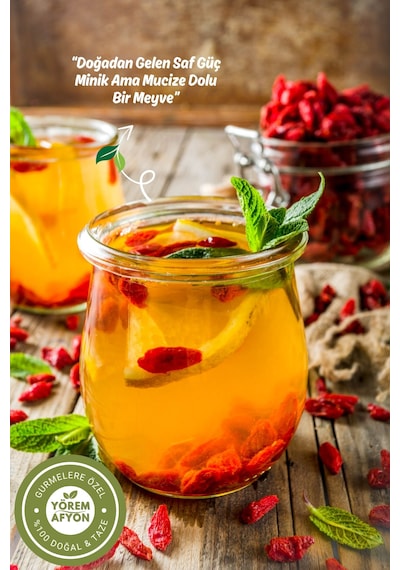 Yörem Afyon Doğanın Kırmızı Mucizesi Kadim Gençlik Sırrı Doğal Gojiberry, Kurt Üzümü Lycium Barbarum 450gr. 450 G
