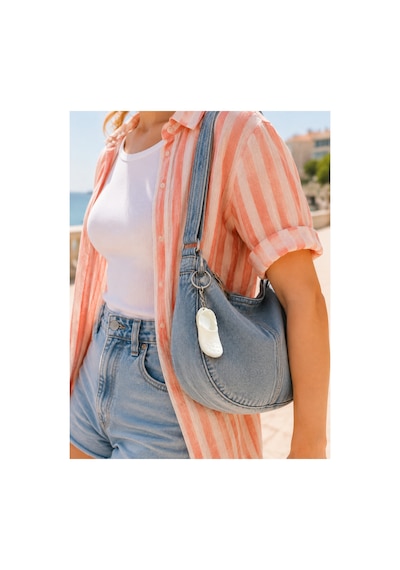 3dmarketi Beyaz Terlik Anahtarlık Charm 2'li Set