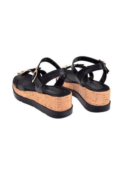 Castle Black Dolgu Taban Kadın Sandalet Cb-35182 Siyah Siyah