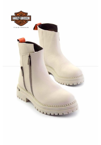 Harley Davidson Beige Leather Kadın Bot & Bootie Hd0777003903 001