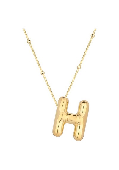 Stillove Gümüş Gold Balon H Harfi Kadın Kolye