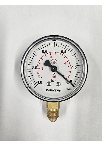 Pakkens Çap 63 Alttan -1/0 Bar Kuru Vakummetre