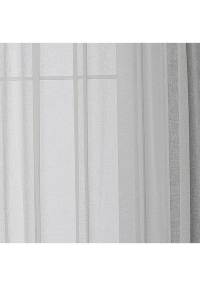 Fabric Design Keten Plus Tül Perde Krem, 100 X 190 Çok Renkli