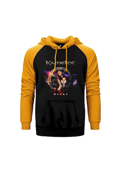 Kamelot Karma Sarı Renk Reglan Kol Kapşonlu Sweatshirt Sarı