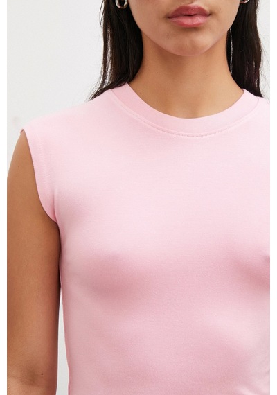 Never More Sıfır Kol T-shirt Pembe