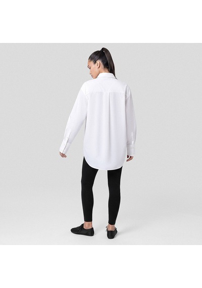Qua Home Nora Kadın %100 Pamuklu Oversize Gömlek Beyaz