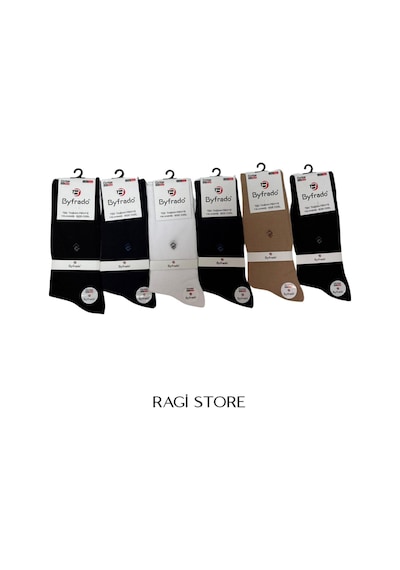 Ragi Store 6'lı Penye Dikişsiz Soket Erkek Çorap Çok Renkli