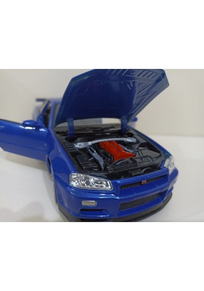 Nissan Skyline Gtr R34 Blue 1 24 Ölçek Model Araba