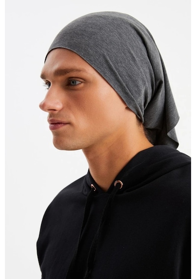 Butikgiz Erkek 4 Fonksiyonlu Koruyucu Pamuklu, Esnek, Terletmez, Bandana, Boyunluk, Maske - Tek Ebat / Füme Füme