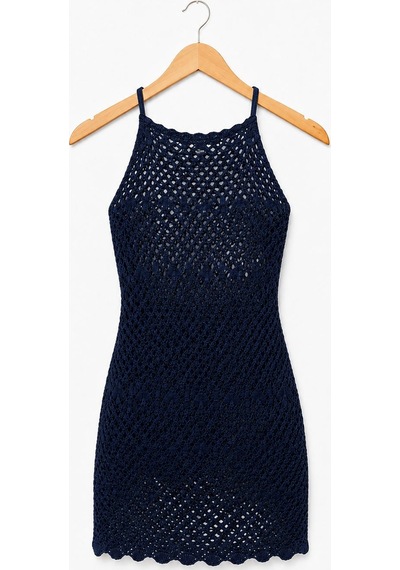 Neden Tekstil Ajurlu Sırt Dekolteli Transparan Beachwear - Mini Plaj Elbisesi - Lacivert Neden Tekstil Ajurlu Sırt Dekolteli Transparan Beachwear - Mini Plaj Elbisesi - Lacivert