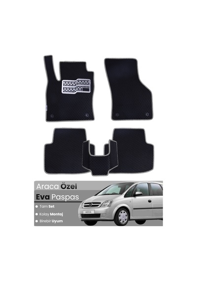 Opel Meriva A 2003-2010 Uyumlu Eva Paspas Tam Set Araca Özel,oto Paspas,kolay Montaj 221