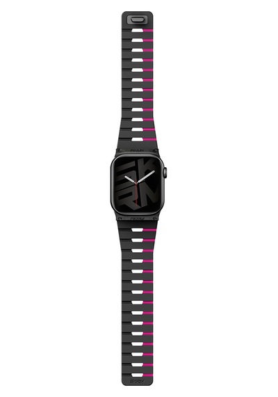 Watch 7 41mm Skinarma Gemini Serisi Tpu Magnetik Silikon Kordon Siyah-pembe