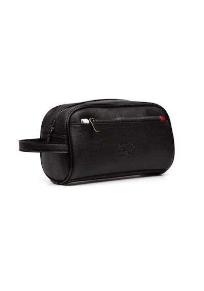 Newish Polo Erkek Deri Portföy Clutch Traş Kozmetik Bakım Ve Günlük El Çantası 14x24cm New171 - Siyah