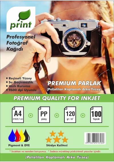 Epson 103 L3256 Yazıcılar Için A4 Premium Parlak Çift Taraflı Fotoğraf Kağıdı 120gr 100 Yaprak