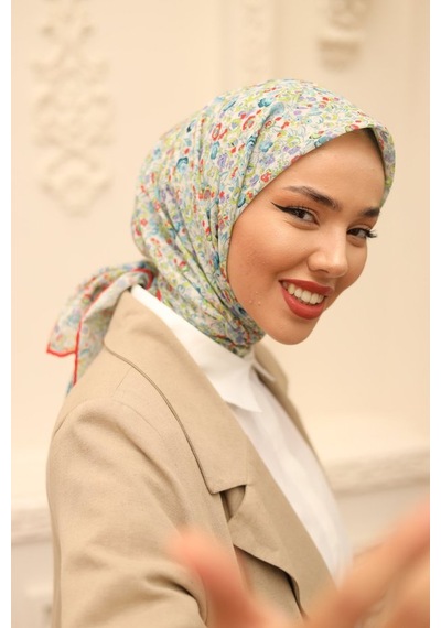 Silk Home Karanfil Desen Soft Pamuk Eşarp Lila