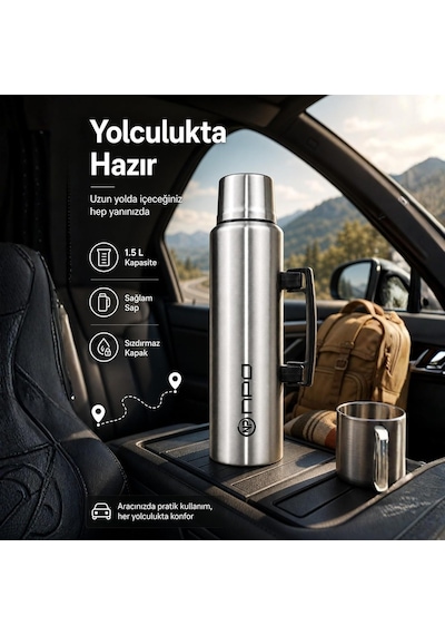 Npo Nt01 1.5l Çift Katmanlı Vakum Teknolojili 24h Sıcak 48h Soğuk 72h Buzlu Koruma Çelik Termos Diğer