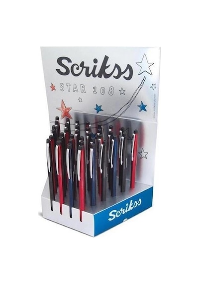 Scrikss Tükenmez 108 Star 36 Lı Stand Çok Renkli