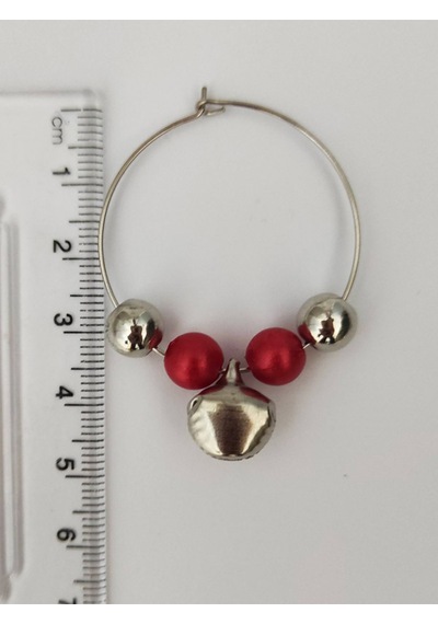 12 Adet Dekoratif Gümüş Mini Çanlı Yılbaşı Kadeh Süsü 3 Cm - Yılbaşı Kadeh Bileziği
