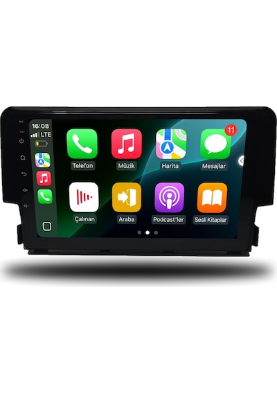 Caros Honda Civic Fc5 2016-2020 Uyumlu Android Multimedya 1gb Ram 16gb Hafıza 9"