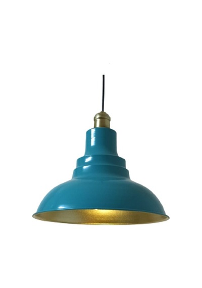Dylight Retro Metal Turkuaz Mavi Eskitme Duylu Dekoratif Rustik Metal Sarkıt Avize Çap:30 Cm Beyaz
