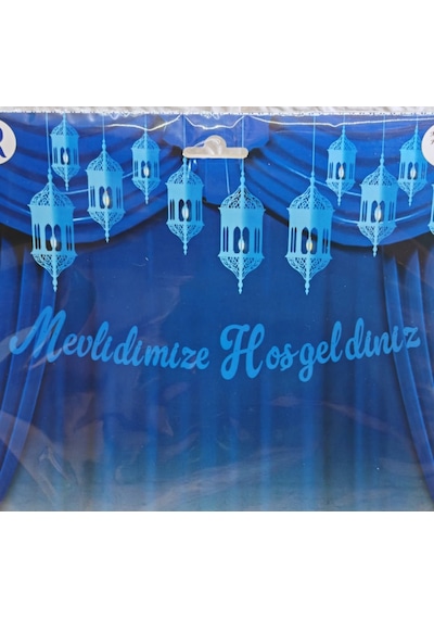 Mevlidimize Hoş Geldiniz Banner Yazı Mevlüt Süsleri Mavi
