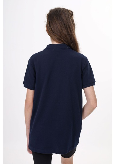 Toontoy Kids Toontoy Unisex Polo Yaka Düğmeli Uzun Kısa Tişört Lacivert