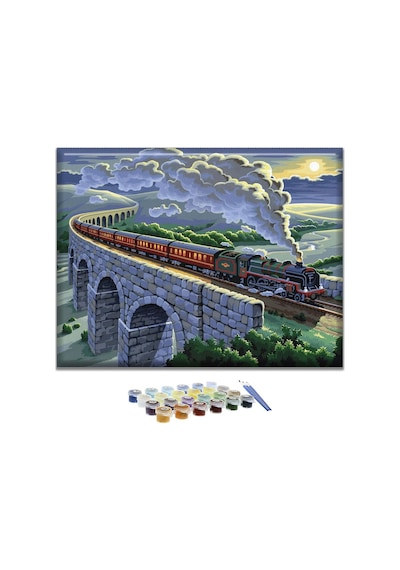 Kara Tren Sayılarla Boyama Seti