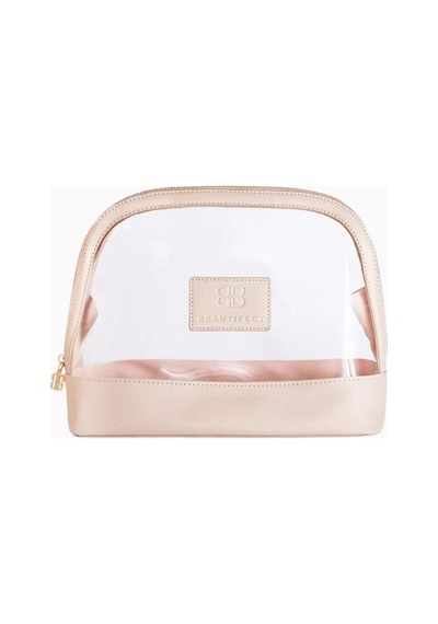 Beautifect Toiletry Bag, Vegan Deri Ve Pvc Şeffaf Düzenleyici Çanta Makyaj Çantası Bej-şeffaf