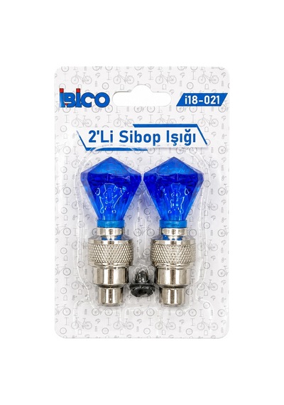 2pcs Mavi Elmas Kesim Prizma Model Sibop Işık Pilli Bisiklet - Motor - Araç Hareket Sensörlü İ18-021 5580