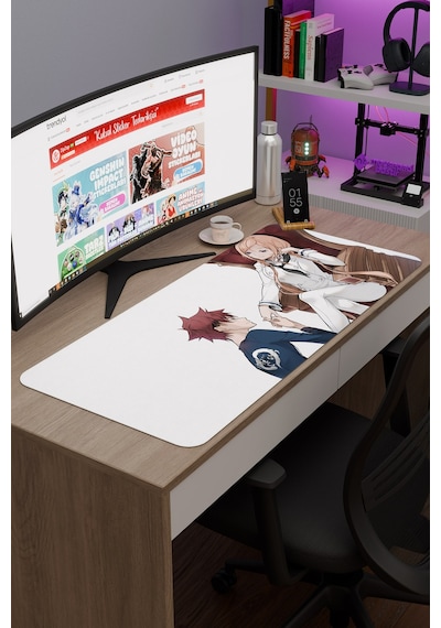 Food Wars Anime V4 - 90x40 Xxl Gaming Kauçuk Kaymaz Taban Mouse Pad Fare Altlığı