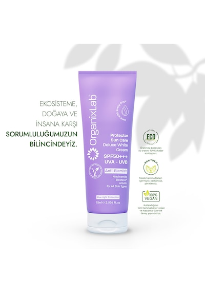Organixlab Güneş Koruyucu Etkili Leke Karşıtı Yüz Kremi SPF50+ 75 ML