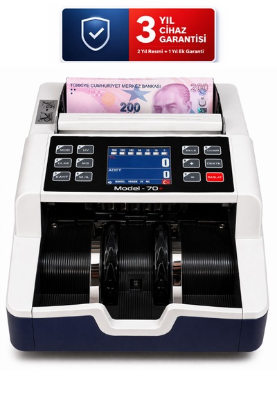Sesli Karışık Para Sayma Makinesi Mıx 70+ Mavi Ve Beyaz Tl - Euro Karışık Sayım, Dolar Adet Sayım
