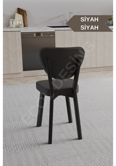 Faymend 2 Adet Elma Model Mutfak Sandalyesi Salon Sandalyesi Yemek Sandalyesi Cafe Restaurant Sandalyesi Siyah2