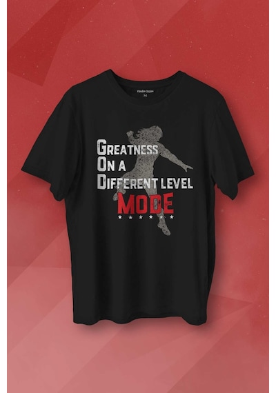 Unisex T-shirt God Mode Roman Reigns Amerikan Güreşi Gym Spor Boks Siyah Baskılı Tişört 001