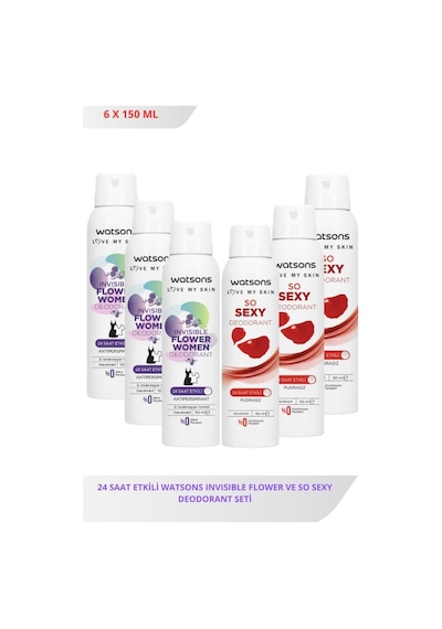 Watsons Invisible Flower 150 Ml X3 Ve So Sexy 150 Ml X3 Deodorant Seti