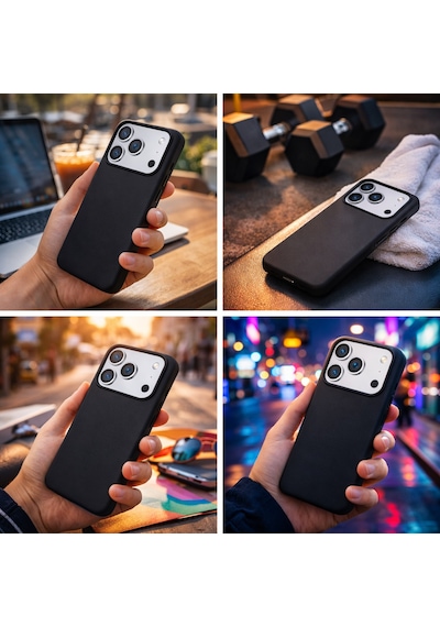 Apple Uyumlu iPhone 17 Pro Max 18 Pro Max Kılıf Renkli Lansman İçi Kadife Yumuşak Kamera Yükseltili Silikon Siyah
