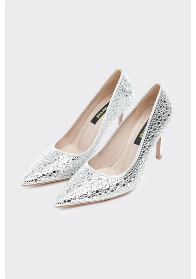 Derinet İnce Topuk Kadın Stiletto Lame Lame