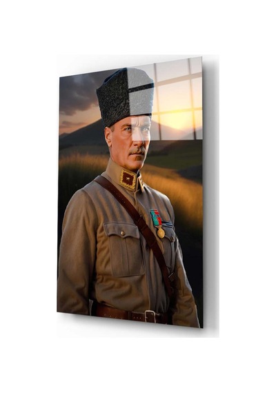 Atatürk Portresi 2 Yapay Zeka Cam Tablo