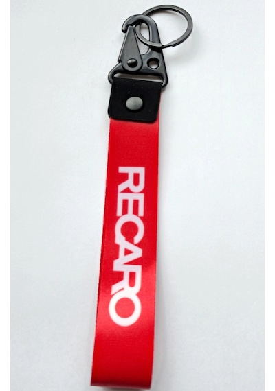 Recaro Kırmızı Bez Oto-moto Anahtarlık Kaliteli Aksesuar 19cm Kumaş Anahtarlık
