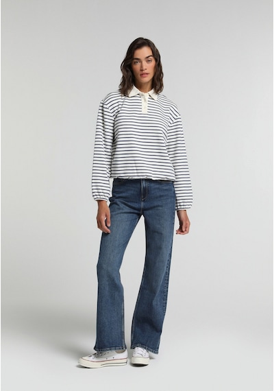 Colin's Colins Regular Fit Polo Yaka Çizgili Kadın Mavi Sweatshirt Cl1081731 Q1.v1 Inv İndigo